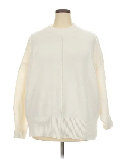 Pre-owned Scoop Pullover Sweater In White