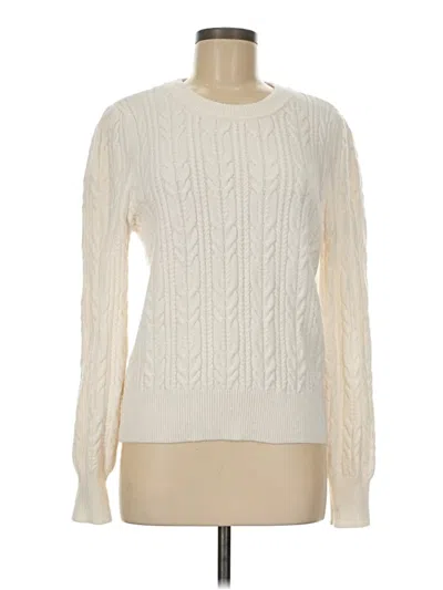 Pre-owned Scoop Pullover Sweater In White