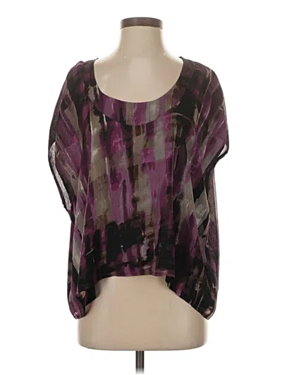 Pre-owned Scoop Short Sleeve Blouse In Purple