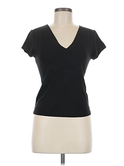 Pre-owned Scoop Short Sleeve Top Black V Neck Tops