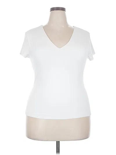 Pre-owned Scoop Short Sleeve Top White V-neck Tops