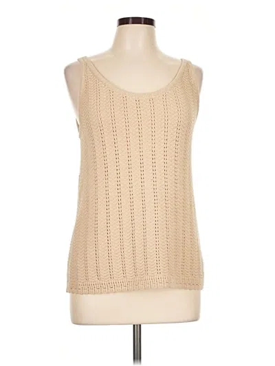Pre-owned Scoop Sleeveless Top Tan  Neck Tops