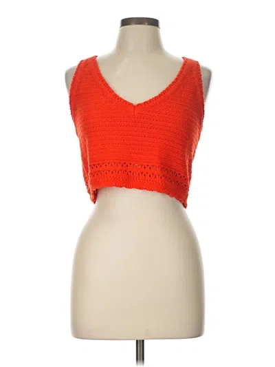 Scoop Sweater Vest In Orange