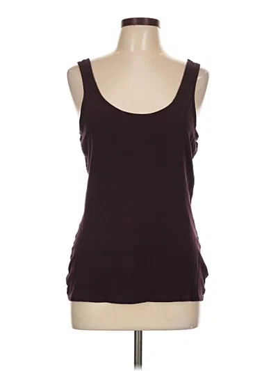 Pre-owned Scoop Tank Top Burgundy Strapless Neckline Tops