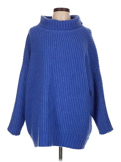 Pre-owned Scoop Turtleneck Sweater In Blue
