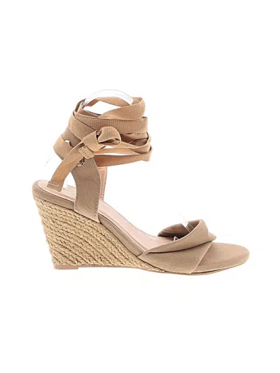 Pre-owned Scoop Wedges In Brown