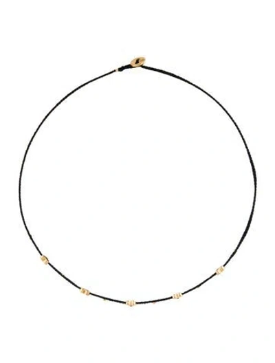 Pre-owned Scosha Ruby Mini Heart Charm Choker Necklace, 15.5" In Black