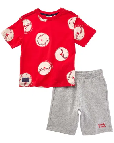 Scotch & Soda Kids'  2pc T-shirt & Short Set In Red