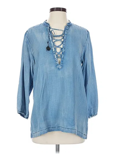 Pre-owned Scotch & Soda 3/4 Sleeve Blouse In Blue