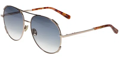 Scotch & Soda 5017 400 Women's Sunglasses Gold Size 57 In Blue