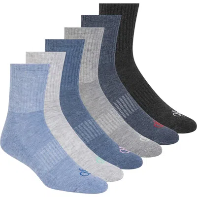 Scotch & Soda 6-pack Half Terry High Quarter Crew Socks In Blue