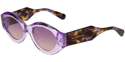 Scotch & Soda 7030 765 Women's Sunglasses Purple Size 51 In Brown