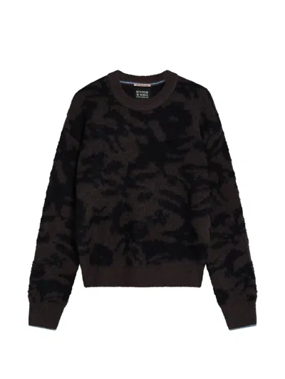 Scotch & Soda Abstract-pattern Brushed Sweater In Multi