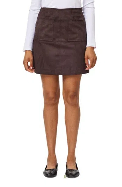 Scotch & Soda A-line Faux Suede Miniskirt In Brown
