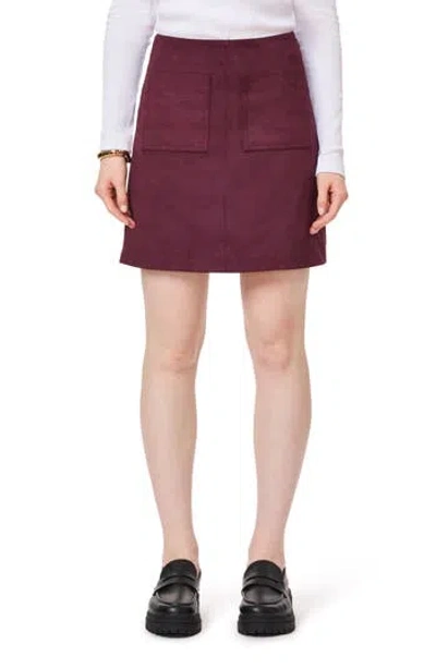 Scotch & Soda A-line Faux Suede Miniskirt In Burgundy