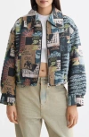 Scotch & Soda Art Department Collage Cotton Blend Jacquard Jacket In Multi