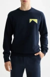 Scotch & Soda Artwork Logo Sweatshirt In Blue