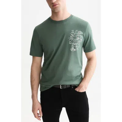 Scotch & Soda Artwork Organic Cotton Graphic T-shirt In Green