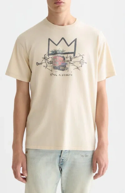 Scotch & Soda Basquiat Artwork Graphic Cotton T-shirt In Yellow