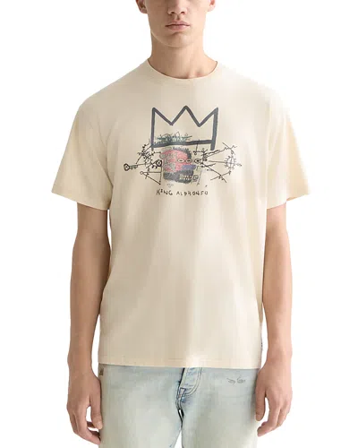 Scotch & Soda Basquiat Artwork Relaxed Fit Tee In Neutral