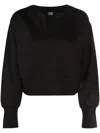 Scotch & Soda Bead-embelished V-neck Sweatshirt In Black