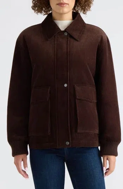 Scotch & Soda Bente Corduroy Padded Boyfriend Jacket In Burgundy