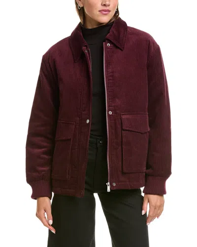 Scotch & Soda Bente Corduroy Padded Boyfriend Trucker Jacket In Brown