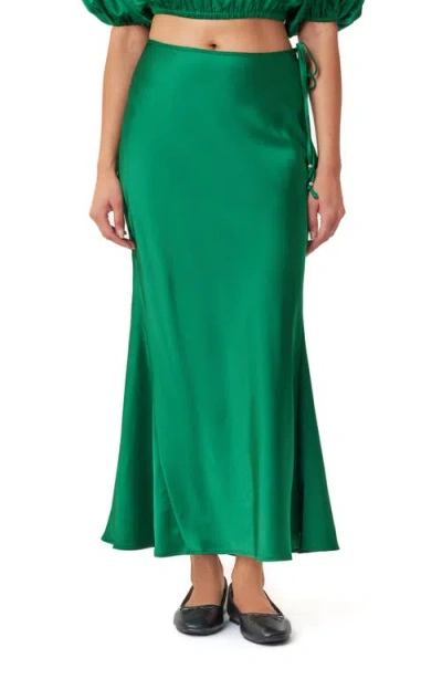 Scotch & Soda Bias Cut Midi Skirt In Bright Green