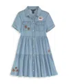 Scotch & Soda Big Girls Short Sleeve Lightweight Denim Dress In Blue