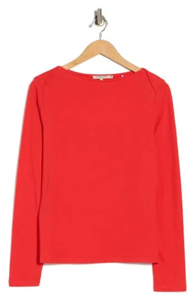 Scotch & Soda Boat Neck Knit Top In Orange