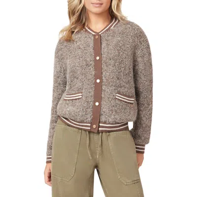 Scotch & Soda Bouclé Bomber Jacket In Brown