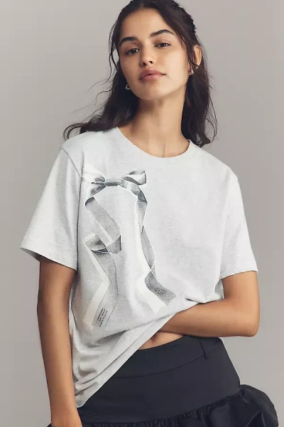 Scotch & Soda Bow Artwork Graphic Tee In Gray