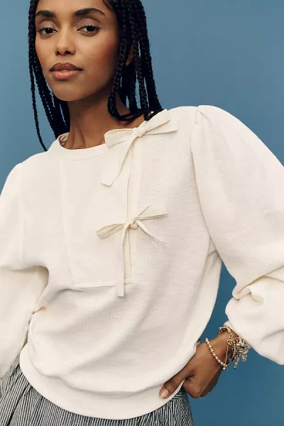 Scotch & Soda Bow Sweatshirt In White