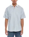 Scotch & Soda Pinpoint Boxy Short Sleeve Cotton Button-up Shirt