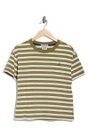 Scotch & Soda Boxy Yarn Dye Stripe T-shirt In Green