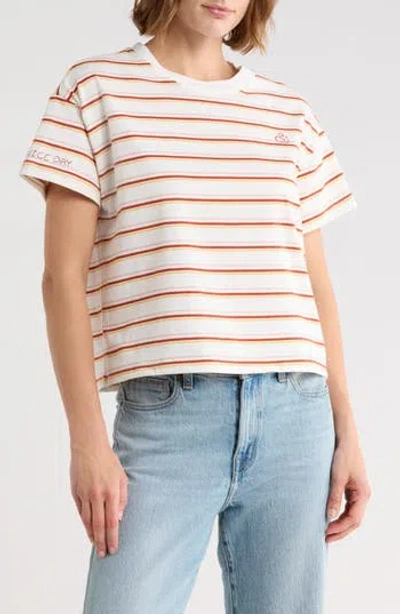 Scotch & Soda Boxy Yarn Dye Stripe T-shirt In White