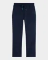 Scotch & Soda Boy's Garment-dyed Cotton Twill Drawstring Pants In Blue
