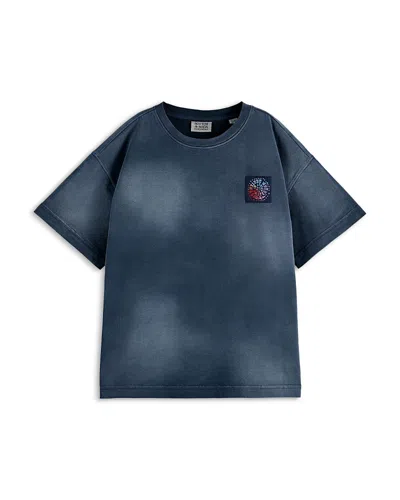 Scotch & Soda Boys' Back Artwork Loose Fit Tee - Little Kid, Big Kid In Blue