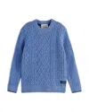 Scotch & Soda Boys' Cable Knitted Pullover Sweater - Little Kid, Big Kid In Blue