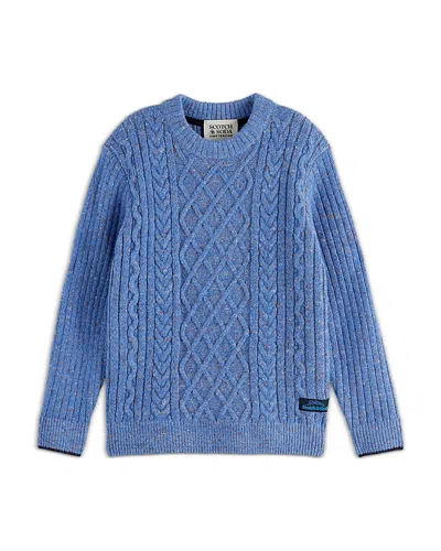 Scotch & Soda Boys' Cable Knitted Pullover Sweater - Little Kid, Big Kid In Blue