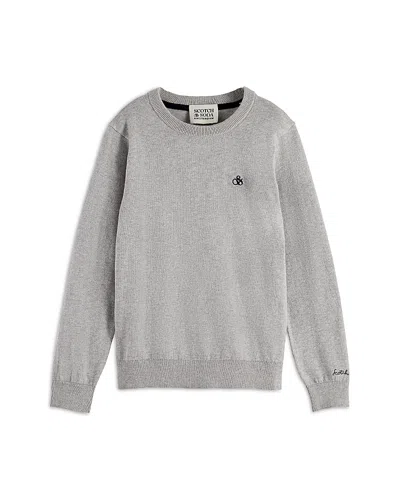 Scotch & Soda Boys' Core Logo Regular Fit Sweatshirt - Little Kid, Big Kid In Gray