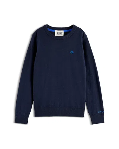 Scotch & Soda Boys' Core Logo Regular Fit Sweatshirt - Little Kid, Big Kid In Black