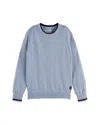 Scotch & Soda Kids' Mélange Cotton Crewneck Sweater In Blue