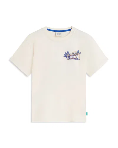 Scotch & Soda Boys' Front And Back Artwork Tee - Little Kid, Big Kid In Eggnog