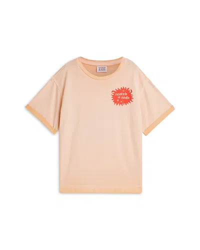 Scotch & Soda Boys' Front Artwork Relaxed Fit Tee - Little Kid, Big Kid In Neutral