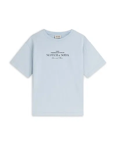Scotch & Soda Boys' Logo Short Sleeve Tee - Little Kid, Big Kid In Blue