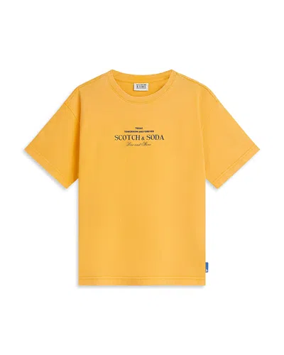 Scotch & Soda Boys' Logo Short Sleeve Tee - Little Kid, Big Kid In Yellow