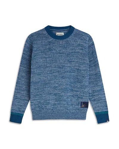 Scotch & Soda Boys' Melange Yarn Crewneck Sweater - Little Kid, Big Kid In Blue