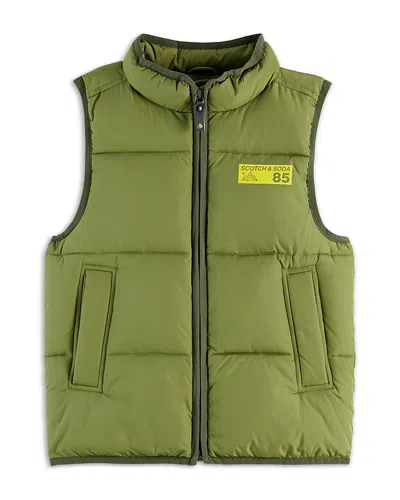 Scotch & Soda Boys' Padded Bodywarmer Vest - Little Kid, Big Kid In Green