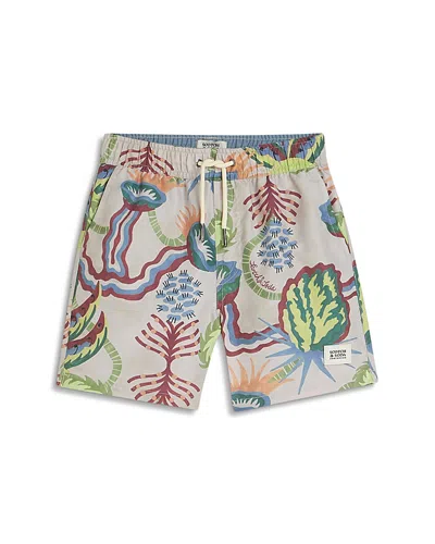 Scotch & Soda Boys' Printed Mid Length Swim Shorts - Big Kid In Multi